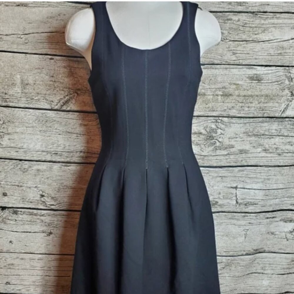 J. Crew Black Sleeveless Pleated Zip Dress | Size 4